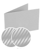 Klapp-Visitenkarten quer 5/5 farbig mit beidseitig partieller UV-Lackierung <br>beidseitig bedruckt (CMYK 4-farbig + 1 Silber-Sonderfarbe)