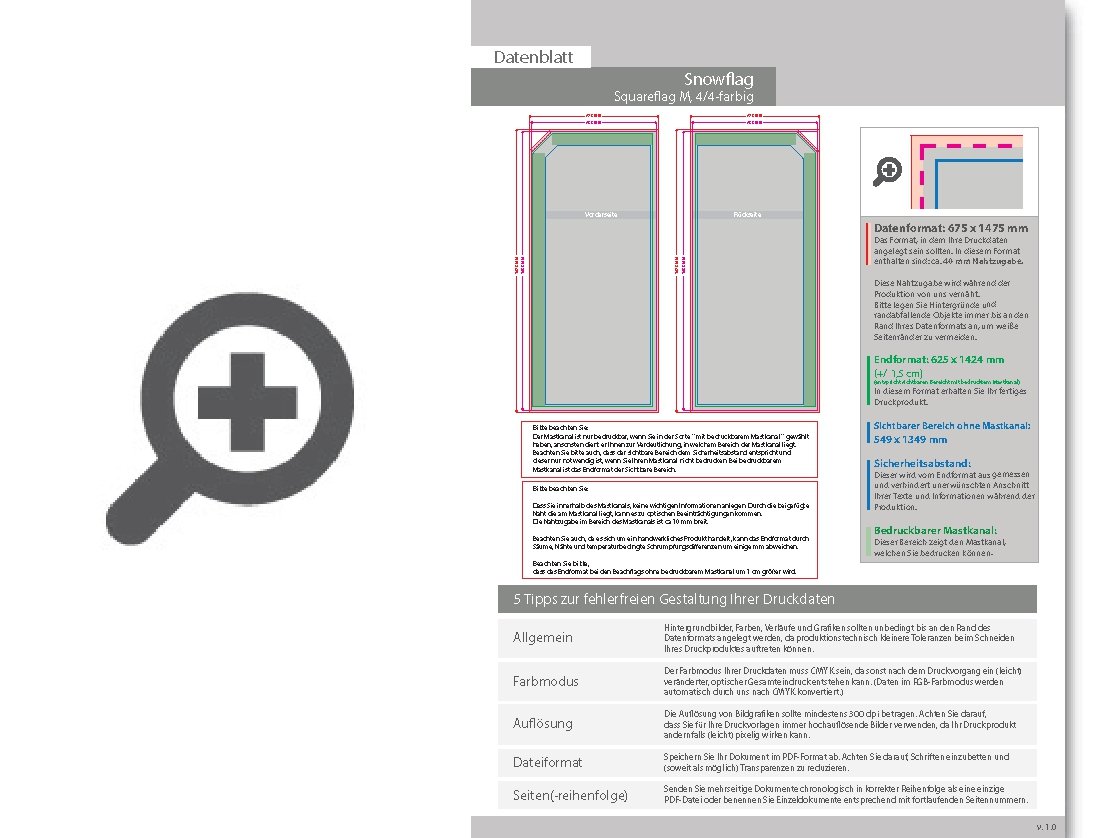 Product Bild snowflag_premium-square_medium__4_4-farbig_bedruckt_inkl__gest__nge_und_6-kg-metallbodenplatte