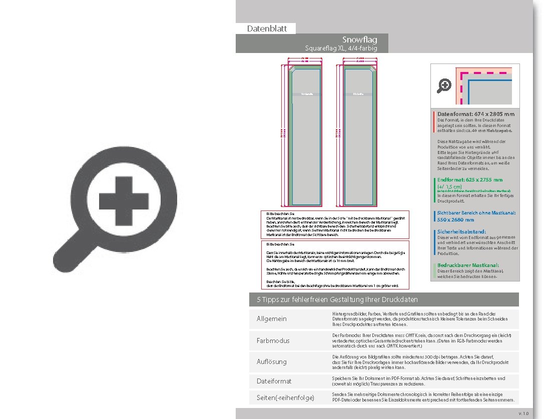 Product Bild snowflag_premium-square_xl__4_4-farbig_bedruckt_inkl__gest__nge_und_kreuzfu__+wassertank