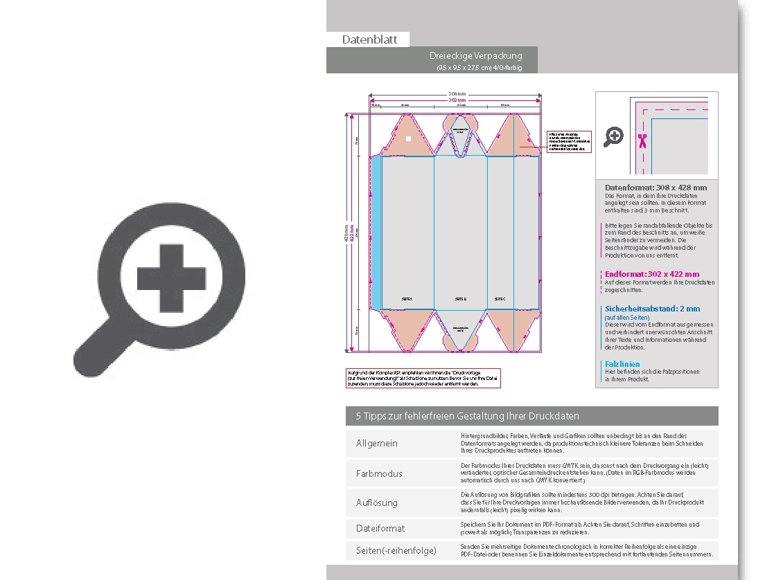Product Bild dreieckige_verpackung_(9_5_x_9_5_x_27_5_cm)_einseitig_bedruckt_4_0-farbig