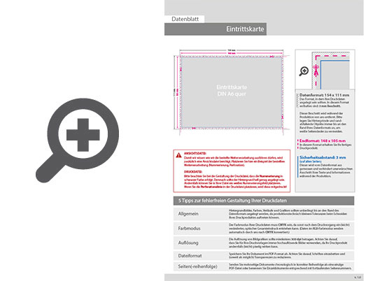 Product Bild eintrittskarte_din_a6_quer_perforiert_&_2_x_nummeriert_(4_4_beidseitig_bedruckt)