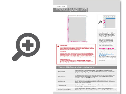 Product Bild eintrittskarte_mit_f__lschungsschutz_din_a6__mit_perforierung_(4_0_einseitig_bedruckt)