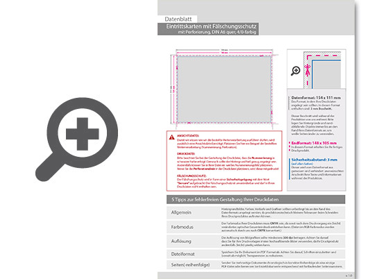 Product Bild eintrittskarte_mit_f__lschungsschutz_din_a6_quer__mit_perforierung_(4_0_einseitig_bedruckt)