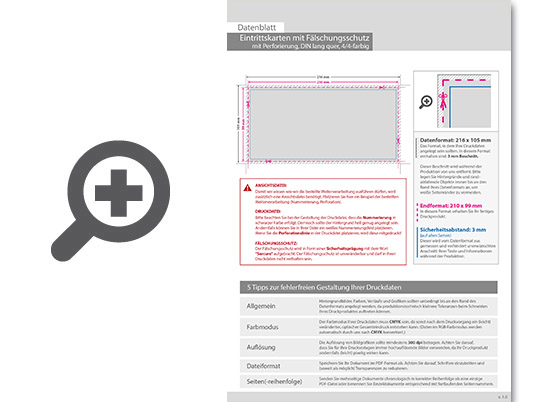 Product Bild eintrittskarte_mit_f__lschungsschutz_din_lang_quer__mit_perforierung_(4_4_beidseitig_bedruckt)