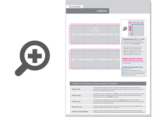 Product Bild faltblatt__gefalzt_auf_din_a6_quer__vertikaler_2-bruch_fensterfalz__6-seitig