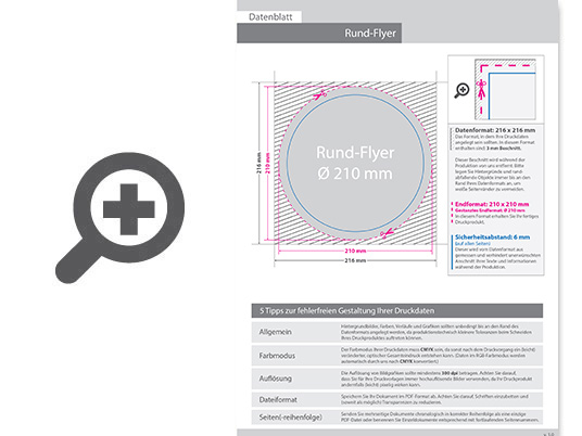 Product Bild flyer_rund_durchmesser_21_0_cm__einseitig_bedruckt