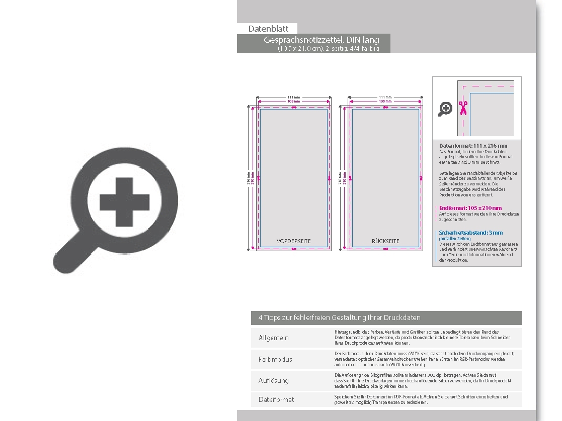 Product Bild gespr__chsnotizzettel__din_lang_(10_5_x_21_0_cm)__2-seitig__4_4-farbig