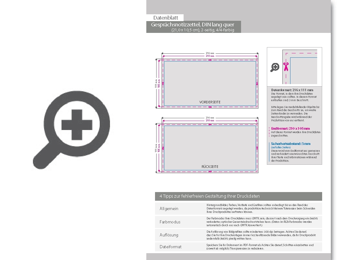 Product Bild gespr__chsnotizzettel__din_lang_quer_(21_0_x_10_5_cm)__2-seitig__4_4-farbig