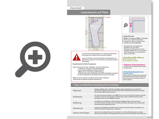 Product Bild getr__nkekarte_auf_platte_in_fu__abdruck-form_konturgefr__st___einseitig_4_0-farbig_bedruckt