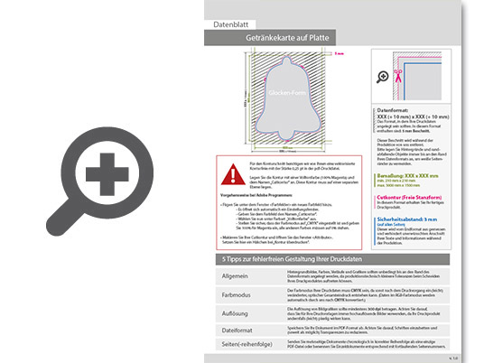 Product Bild getr__nkekarte_auf_platte_in_glocke-form_konturgefr__st___einseitig_4_0-farbig_bedruckt