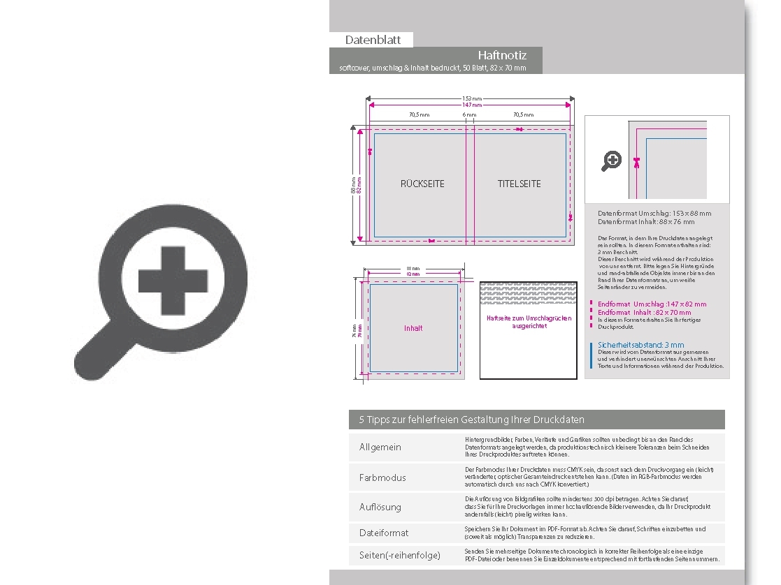 Product Bild haftnotizen_82_x_70_mm__50_blatt_mit_bedrucktem_inhalt_und_kartonumschlag
