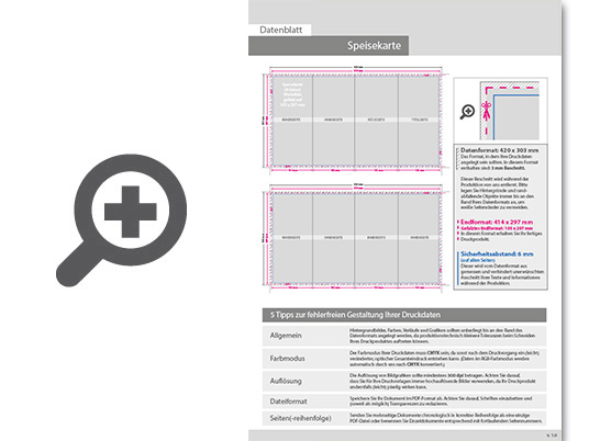 Product Bild speisekarte__gefalzt_auf_10_5_cm_x_29_7_cm__8-seiter_(wickelfalz)