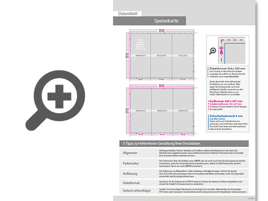 Product Bild speisekarte__gefalzt_auf_14_0_cm_x_29_7_cm__6-seiter_(wickelfalz)