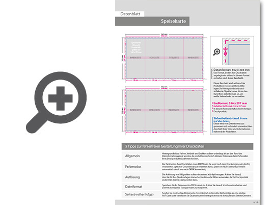 Product Bild speisekarte__gefalzt_auf_14_0_cm_x_29_7_cm__8-seiter_(3-bruch_fensterfalz)