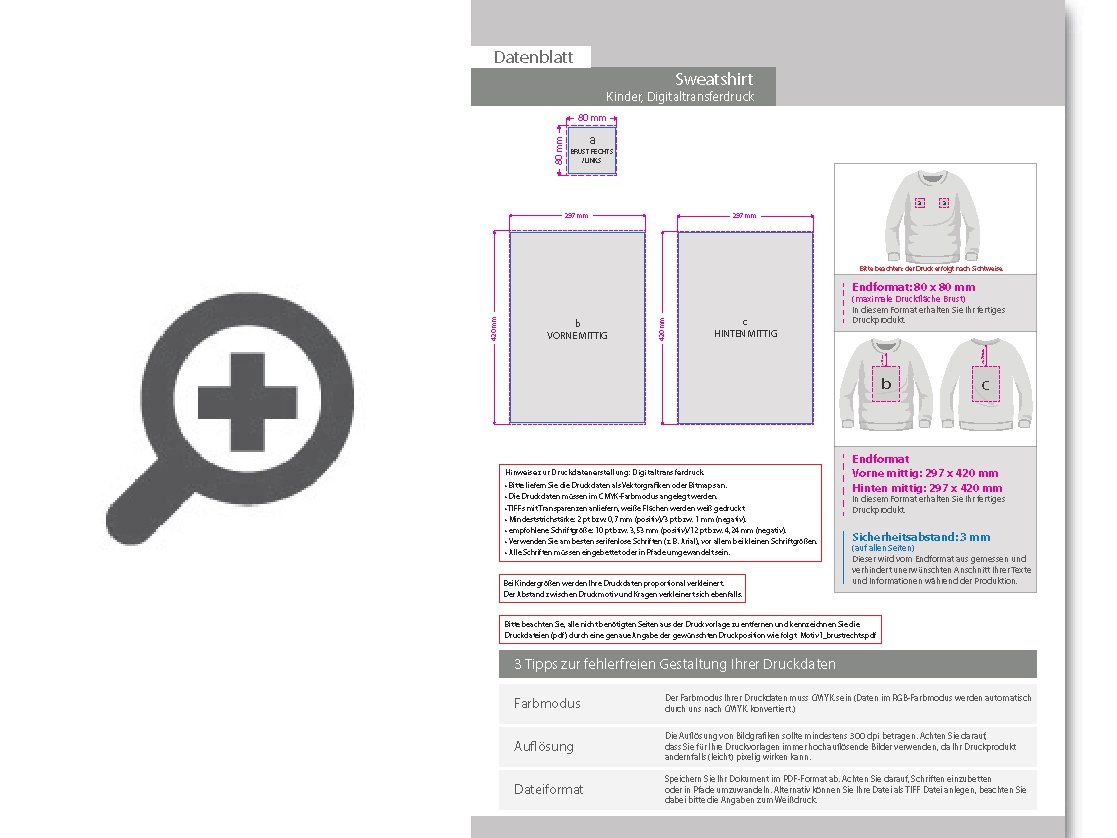 Product Bild kinder_sweatshirt__basic_-_mit_einer_druckposition
