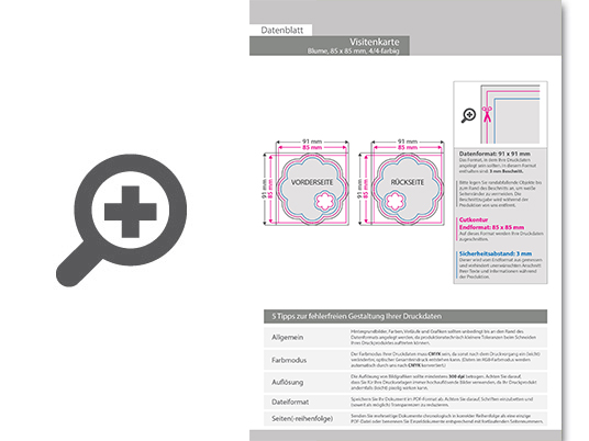 Product Bild visitenkarte_blume__85_x_85_mm__2-seitig__4_4-farbig_cmyk