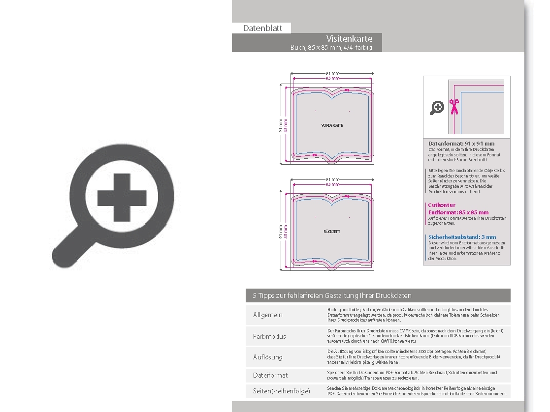 Product Bild visitenkarte_buch__85_x_85_mm__2-seitig__4_4-farbig_cmyk