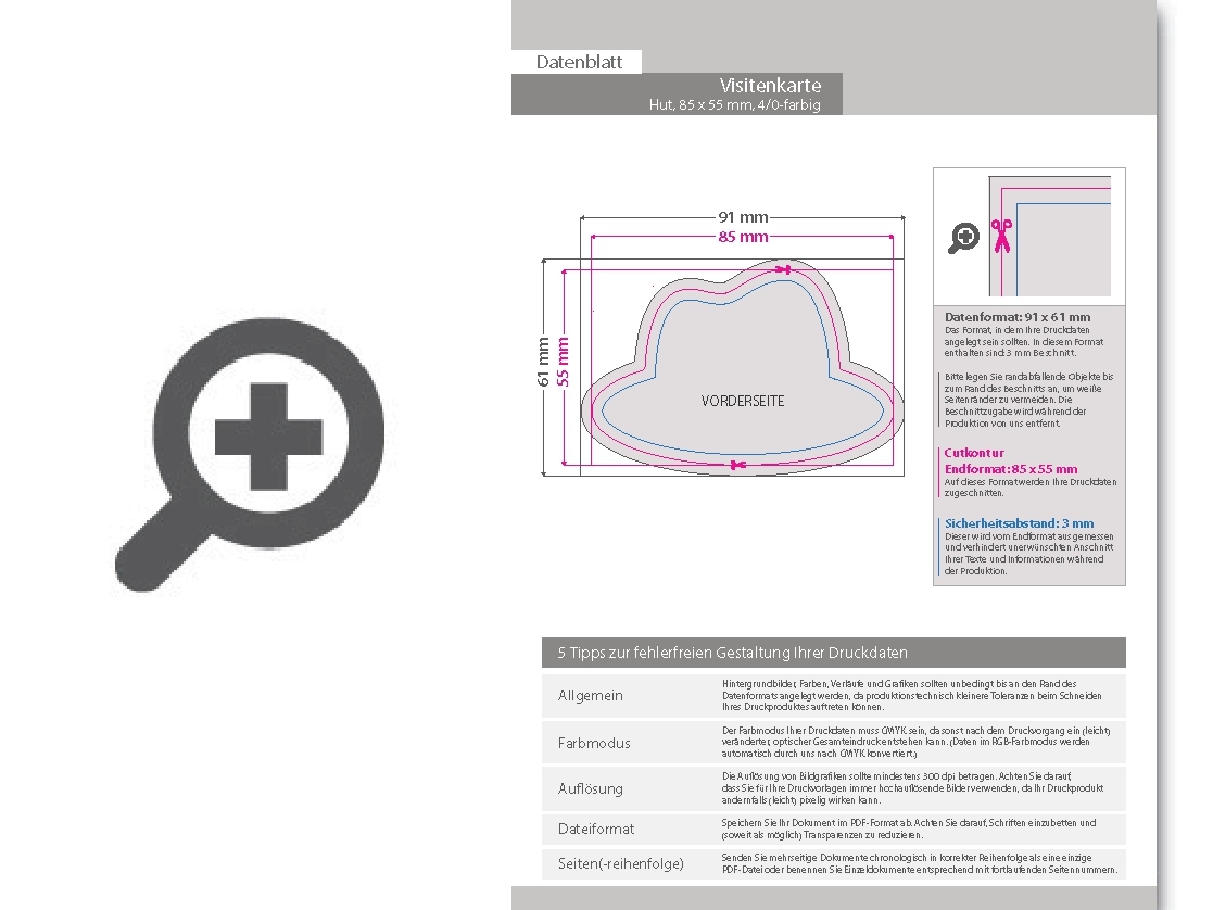 Product Bild visitenkarte_hut__85_x_55_mm__1-seitig__4_0-farbig_cmyk