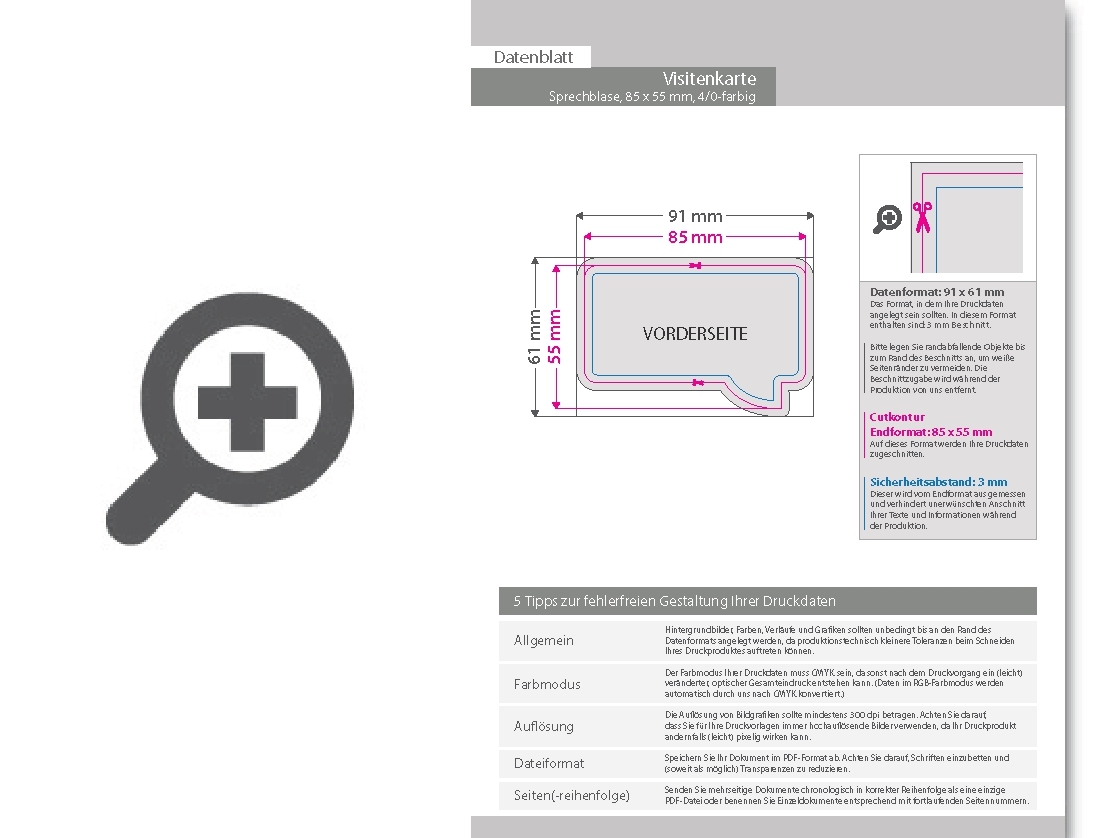 Product Bild visitenkarte_sprechblase__85_x_55_mm__1-seitig__4_0-farbig_cmyk