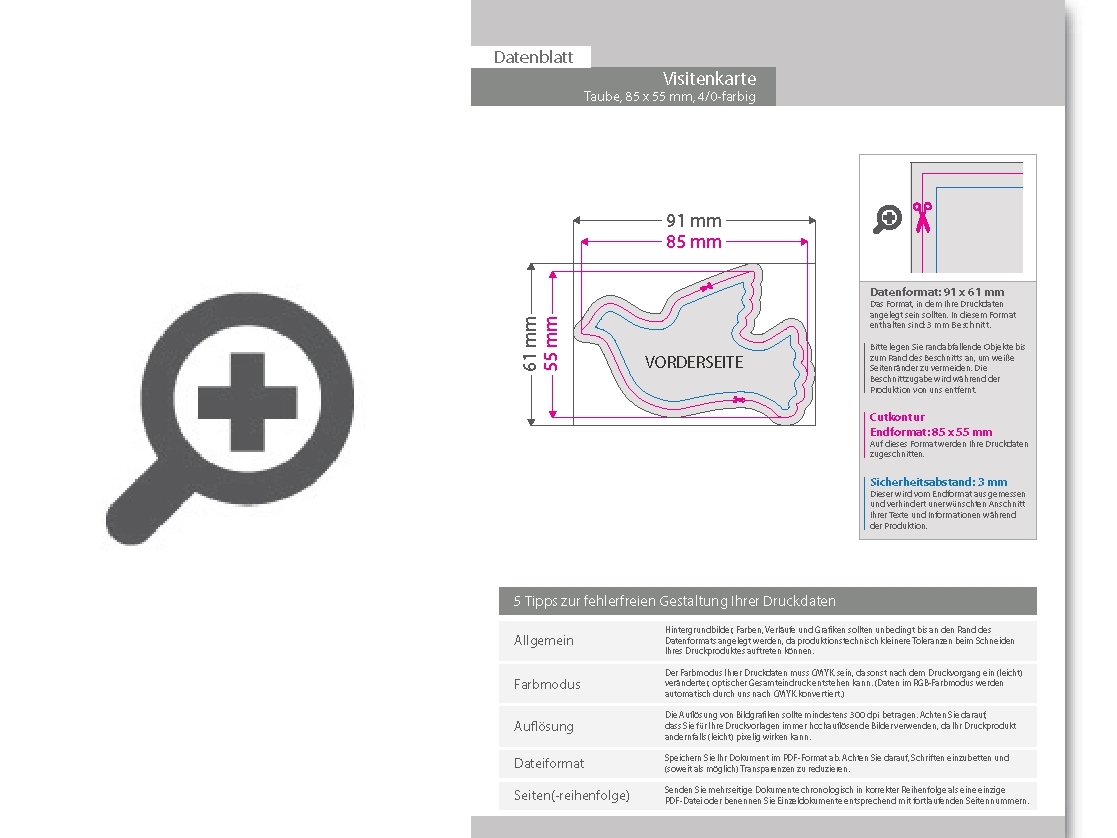 Product Bild visitenkarte_taube__85_x_55_mm__1-seitig__4_0-farbig_cmyk