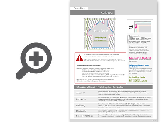 Product Bild wiederabl__sbare_klebefolie_in_haus-form_konturgeschnitten___einseitig_4_0-farbig_bedruckt